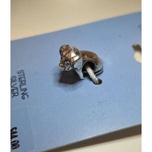 New Vintage Sterling Silver Puppy Dog Slide Charm IBB 925